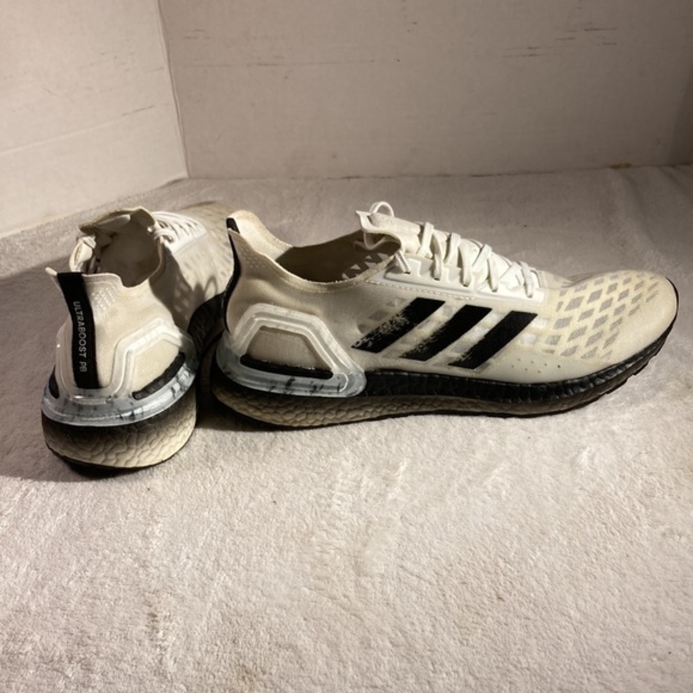 Mens adidas Ultraboost PB White and Black Sneakers